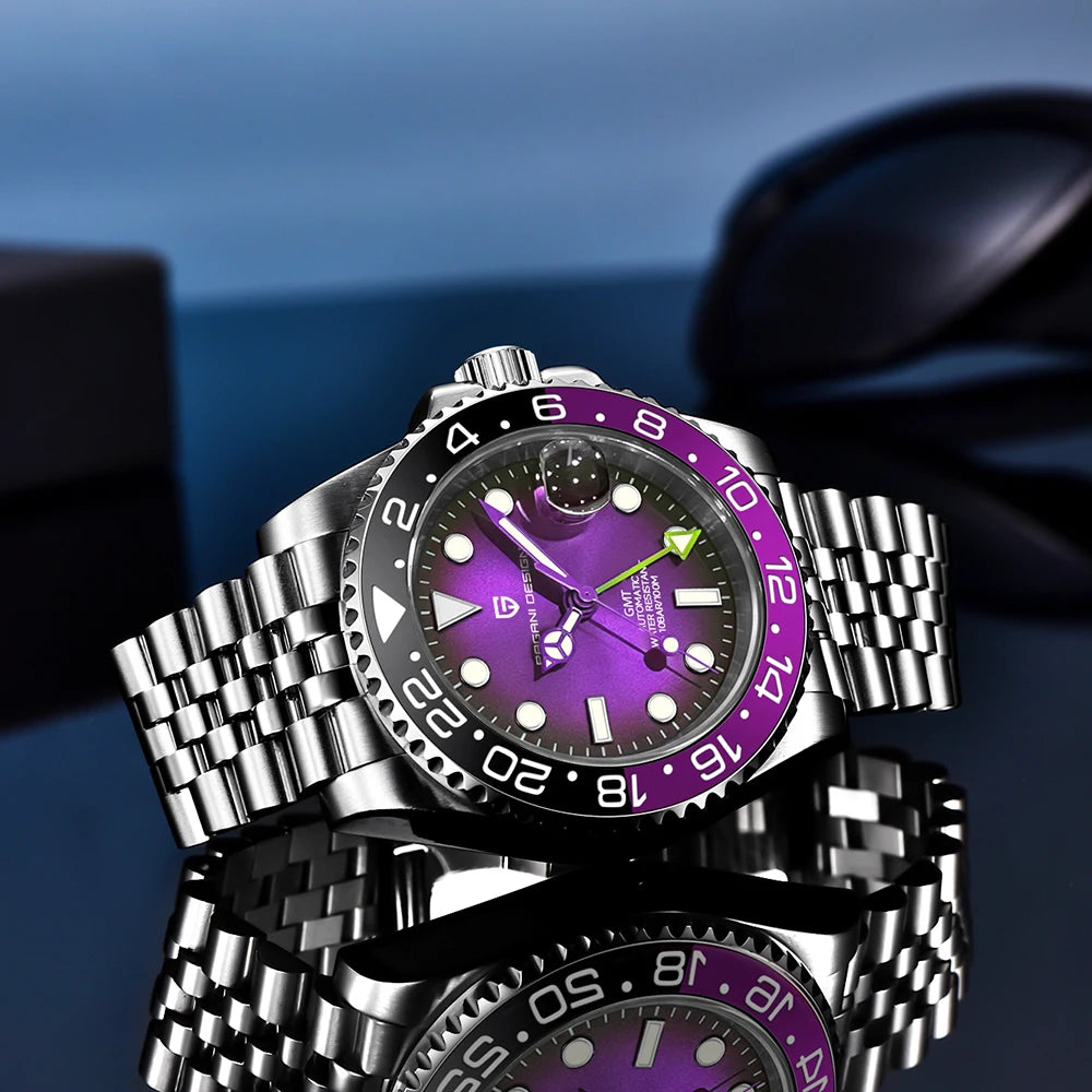 PAGANI DESIGN – Montre GMT Homme Automatique 40 mm | Acier Inoxydable & Étanche