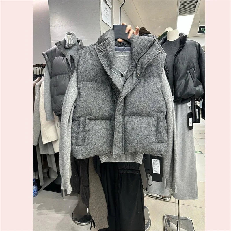 Gilet Matelassé Femme Sans Manches – Col Montant Chaud & Tendance