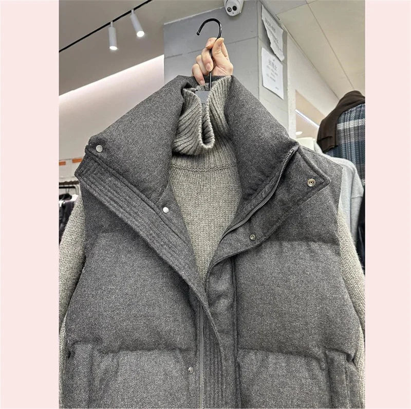 Gilet Matelassé Femme Sans Manches – Col Montant Chaud & Tendance