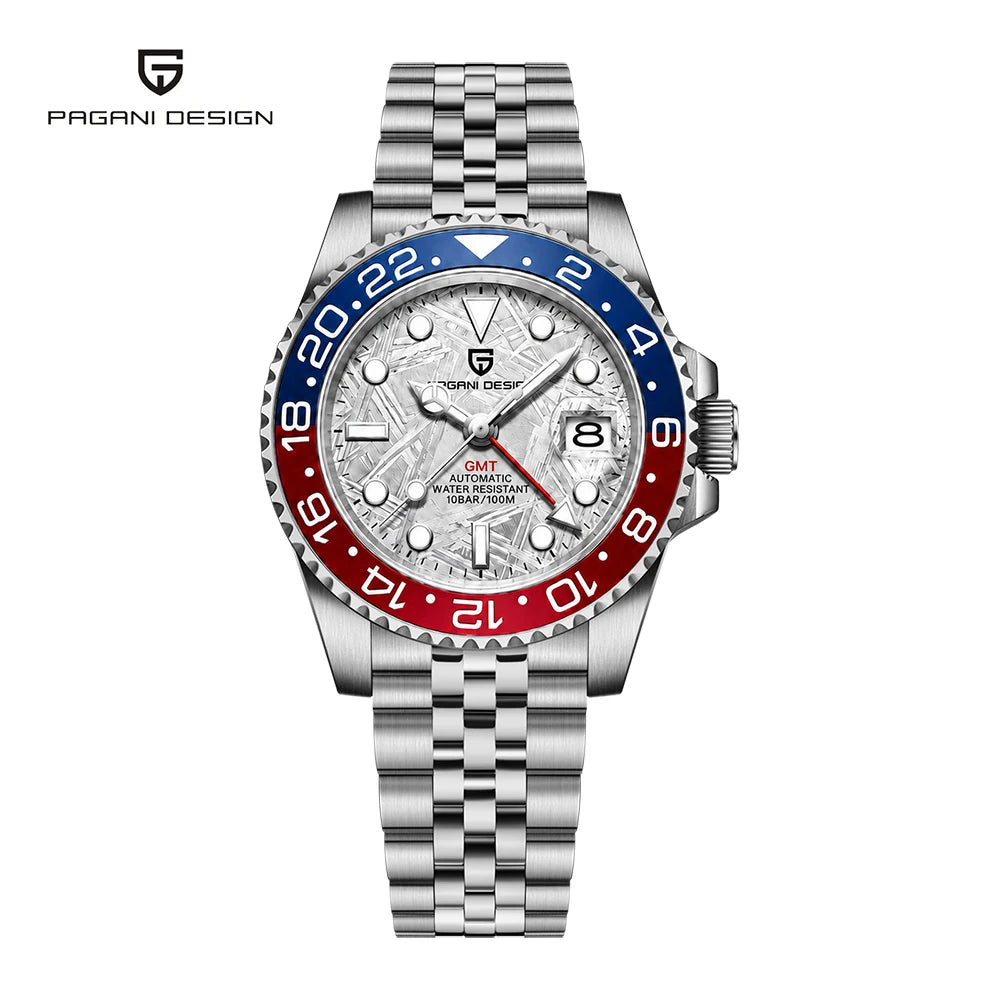 PAGANI DESIGN – Montre GMT Homme Automatique 40 mm | Acier Inoxydable & Étanche