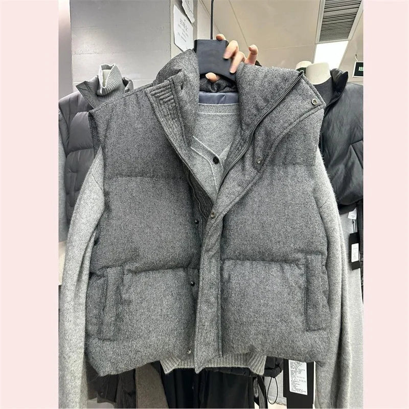 Gilet Matelassé Femme Sans Manches – Col Montant Chaud & Tendance