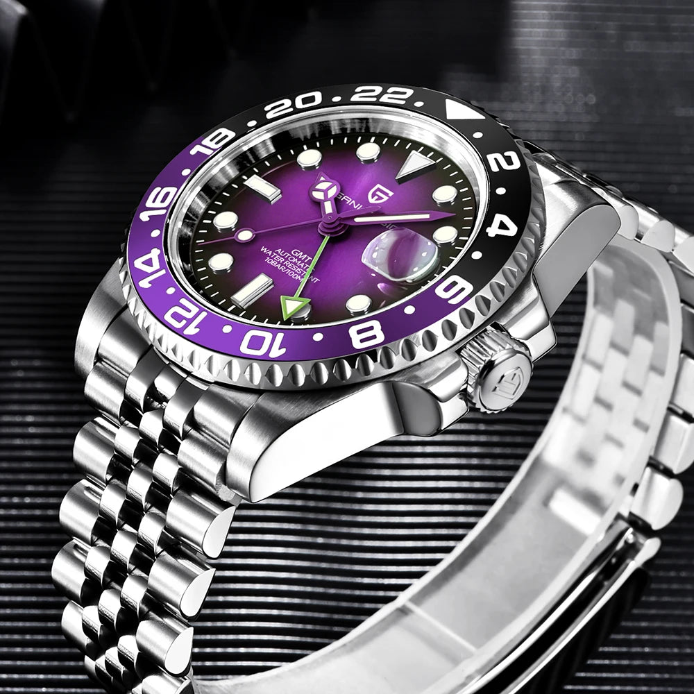 PAGANI DESIGN – Montre GMT Homme Automatique 40 mm | Acier Inoxydable & Étanche