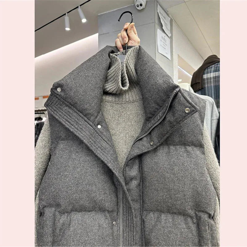 Gilet Matelassé Femme Sans Manches – Col Montant Chaud & Tendance