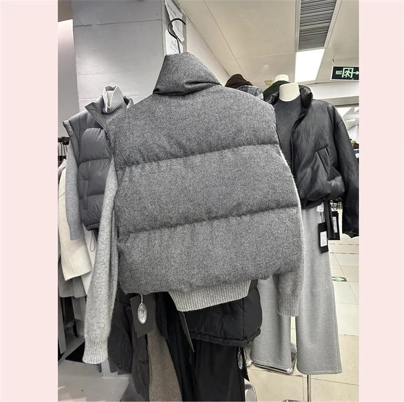 Gilet Matelassé Femme Sans Manches – Col Montant Chaud & Tendance