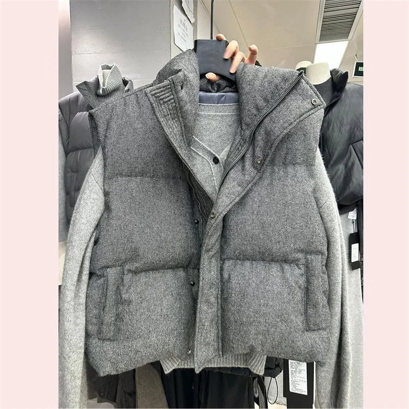 Gilet Matelassé Femme Sans Manches – Col Montant Chaud & Tendance