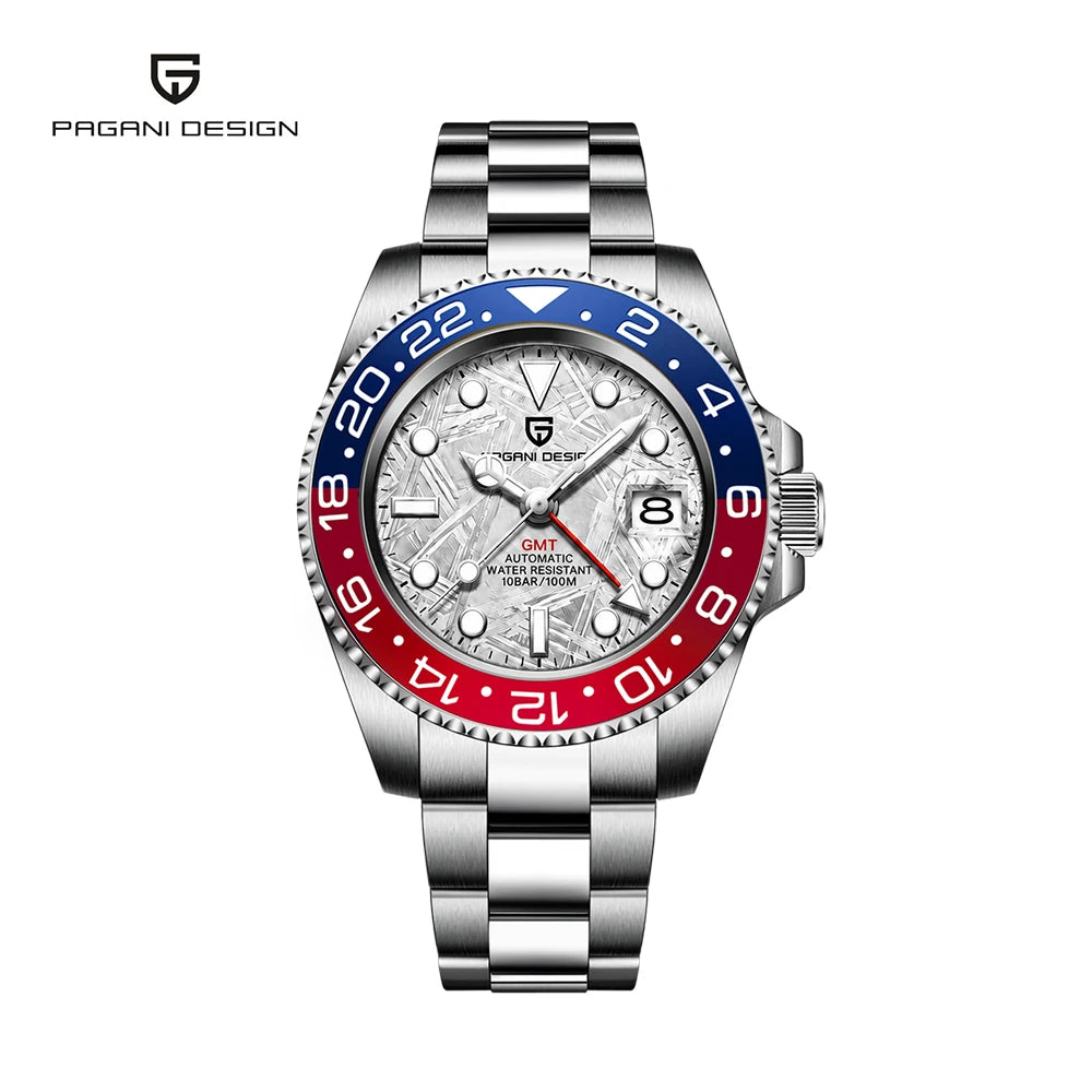 PAGANI DESIGN – Montre GMT Homme Automatique 40 mm | Acier Inoxydable & Étanche